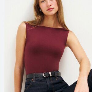 Reformation Dusk Knit Top in Chianti Size XL